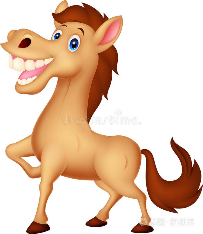 猫一只滑稽长颈鹿的画像可爱的马卡通空白符号马可爱的马卡通可爱的马