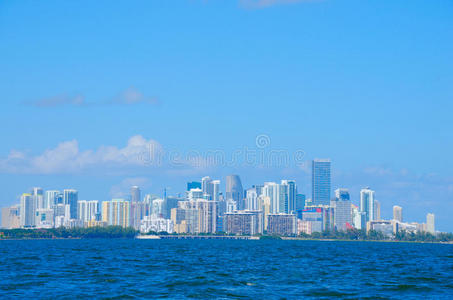 海滩 反射 迈阿密 市中心 吸引力 佛罗里达州 风景 全景图