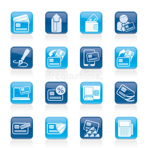 信用卡,pos终端和atm图标照片