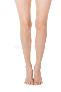 优雅的长裸腿女性