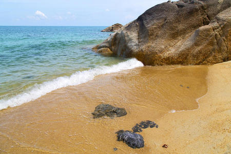 瓷器 地壳 海滩 芬根 亚洲 缅甸 风景 自然 小岛 海湾
