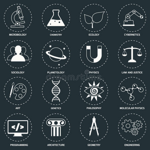 科学领域图标白色照片