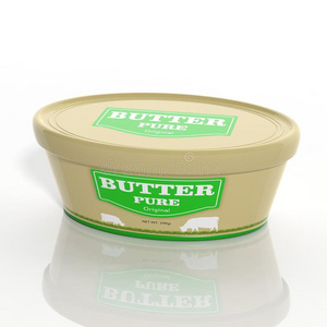 三维黄油塑料容器照片