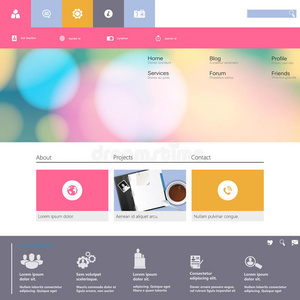 平面彩色网站模板设计