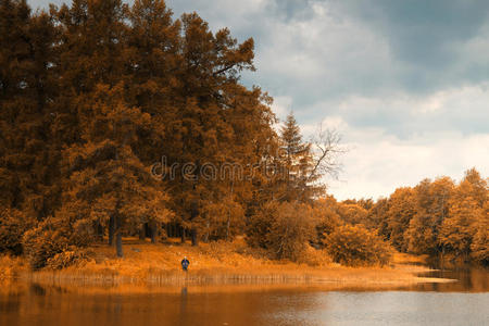 湖边的金秋。