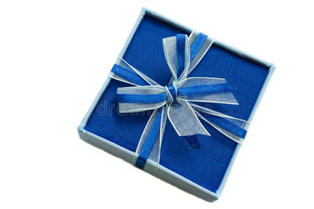 蓝色双色丝带礼盒。