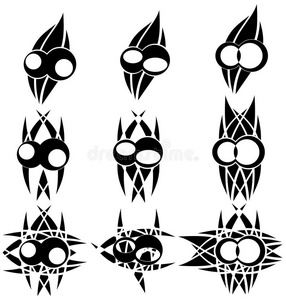 无限纹身符号集孤立照片