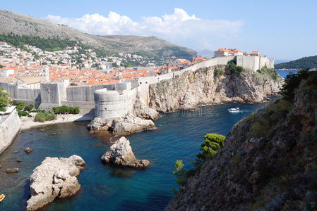 克罗地亚杜布罗夫尼克老城。巴尔干半岛，亚得里亚海，欧洲。美丽的世界。
