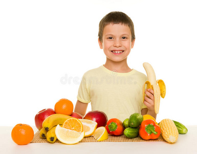 水果蔬菜男孩