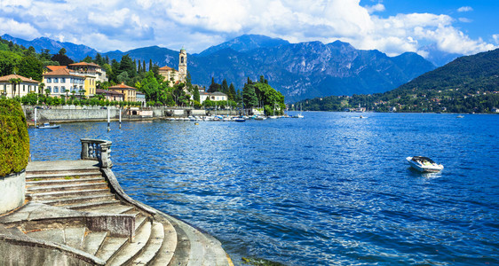 假期在意大利美丽的村庄 Tremezzi 莫湖