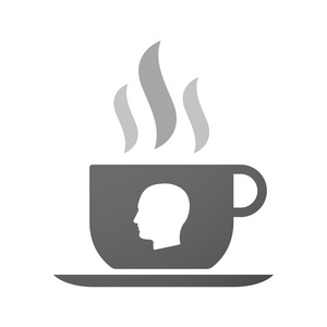 咖啡图标与男性户主的 cup