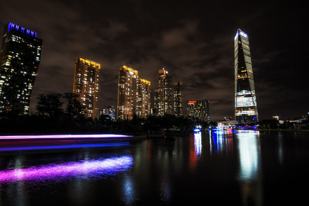 松岛运河夜反射