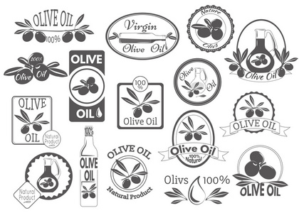 橄榄油标签集 徽章