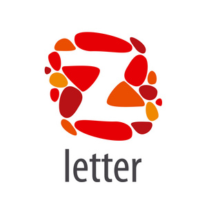 矢量标志抽象字母 Z 的彩色石头