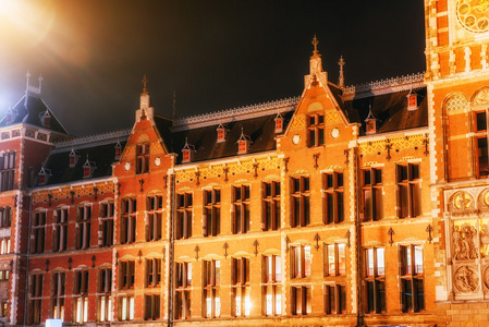 阿姆斯特丹市美丽平静夜景