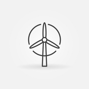 风力涡轮机徽标或图标