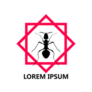 蚂蚁,标志设计的黑色剪影.矢量照片