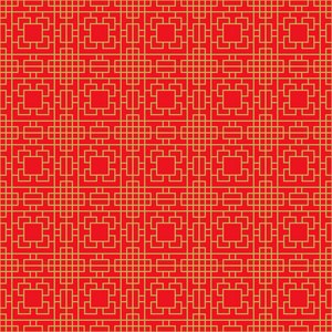 无缝中国窗口窗饰方形几何交叉线图案