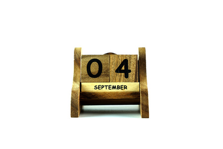 木材的日历，隔离在白色背景上