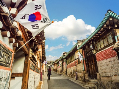 在韩国首尔北村韩屋村