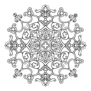手绘图 zentangle 曼陀罗元素.意大利珐琅器样式照片