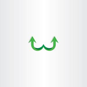 绿色箭头字母 w logo 标志