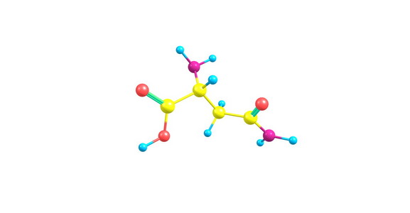 天冬酰胺分子上白色孤立