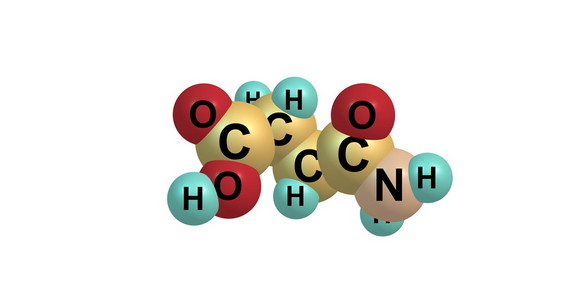 天冬酰胺分子上白色孤立