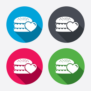 汉堡的图标。汉堡食品符号