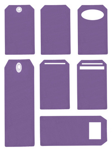 紫罗兰色空白纸板标记集