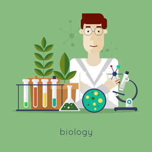 在实验室，生物实验室的科学家