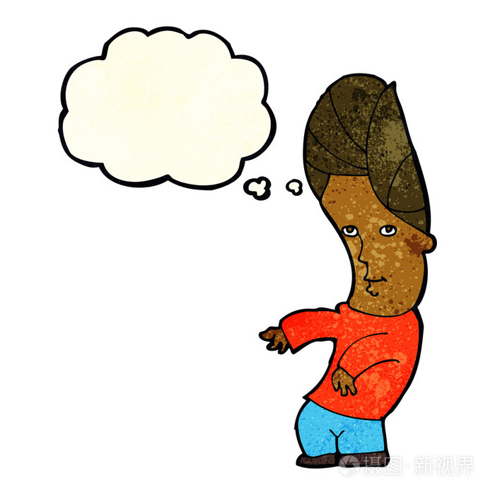 卡通漫画与思想泡沫没有任何忧虑的人