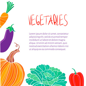 矢量有机食品五颜六色的蔬菜框架
