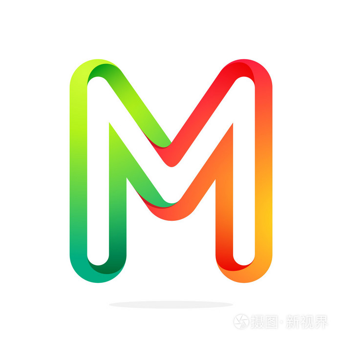 m字母彩色徽标