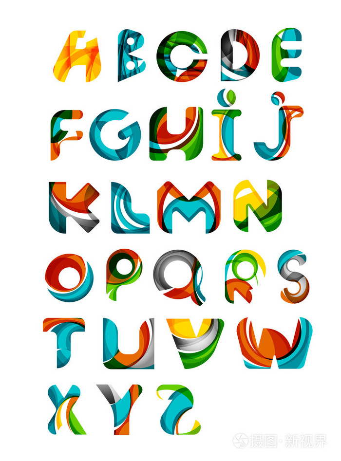 集合的字母表字母徽标设计元素