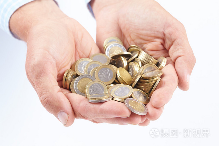 男性的手,用钱