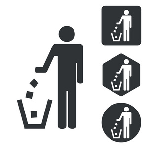 保持图标保持清洁的图标集,单色照片