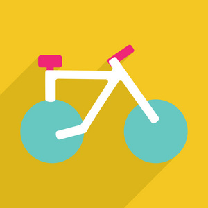 Web 图标现代设计中的移动的影子自行车