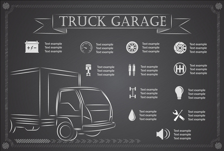 卡车服务 维修信息图表。矢量图