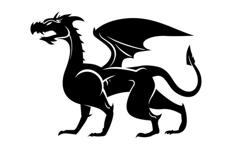 走龙矢量剪影图片