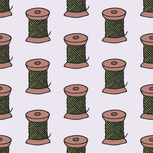 手工绘制的无缝图案卡通缝纫照片