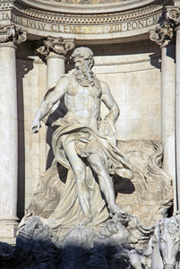 海王星的特雷维喷泉 Fontana di Trevi 在罗马，意大利