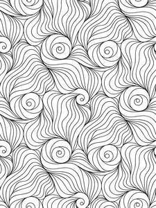 矢量无缝波背景的涂鸦画出的线条照片