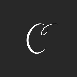 手写的字母 c 标志照片