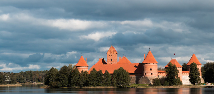 岛上的城堡在特拉，立陶宛