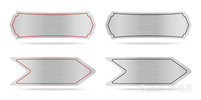 矢量金属铭牌或金属标签