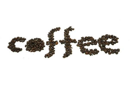 咖啡豆杯状图像分离白色背景