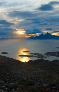 美丽的景色在挪威罗弗敦群岛