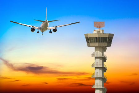 商业飞机要起飞了一元机场管制塔