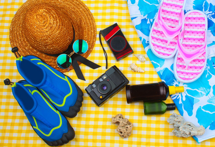 夏季海滩旅行工具包